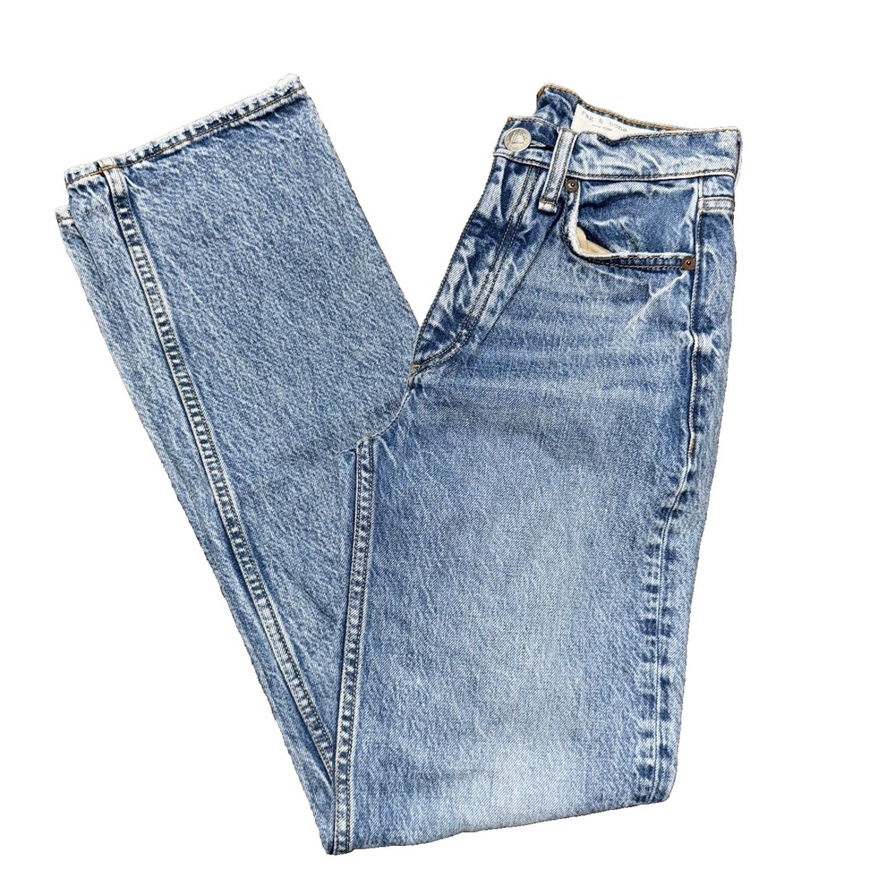Rag & Bone Alex High Rise Straight Denim Jeans Womens Size 23x29.5 Blue